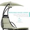 Best Choice Products Hanging Curved Chaise Lounge Chair Swing for Backyard, Patio w/ Pillow, Shade, Stand